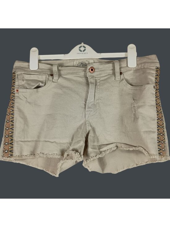 Lucky Brand Pants - Lucky Brand Malibu Cufoff Denim Shorts Womens L 34 Waist Khaki Boho Beach Summer